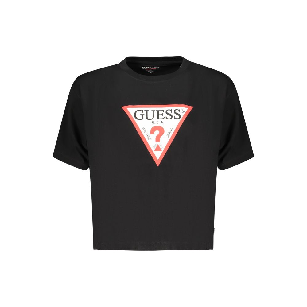 Black Cotton Women T-Shirt