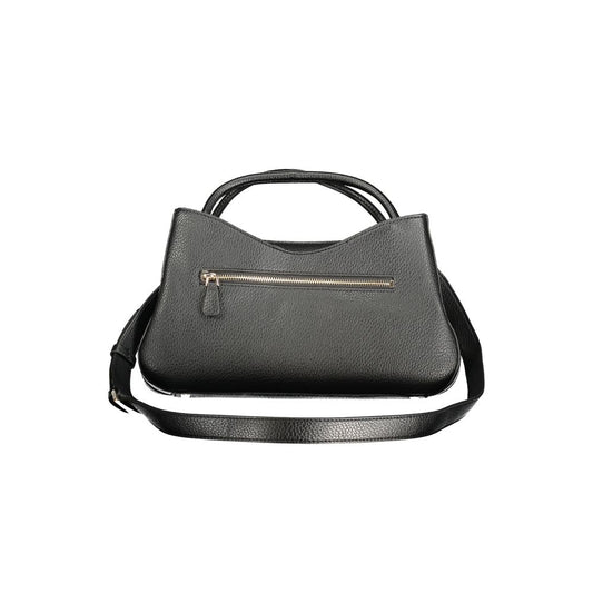 Black Polyurethane Women Handbag