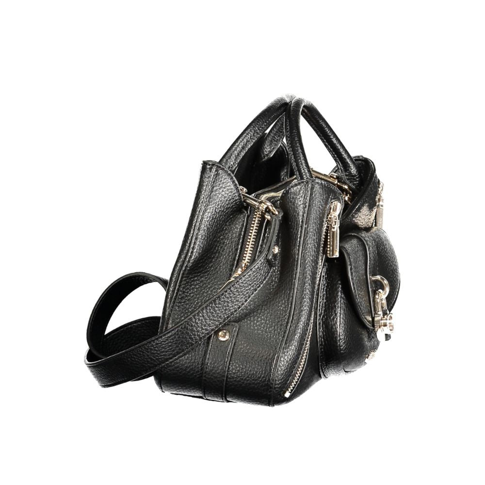 Black Polyurethane Women Handbag