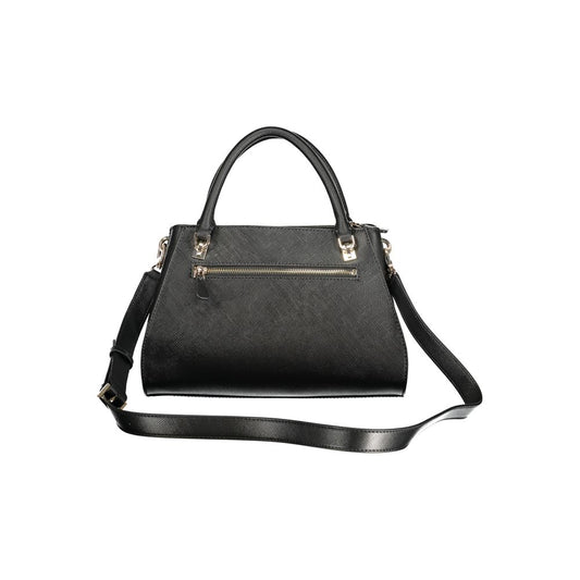 Black Polyurethane Women Handbag