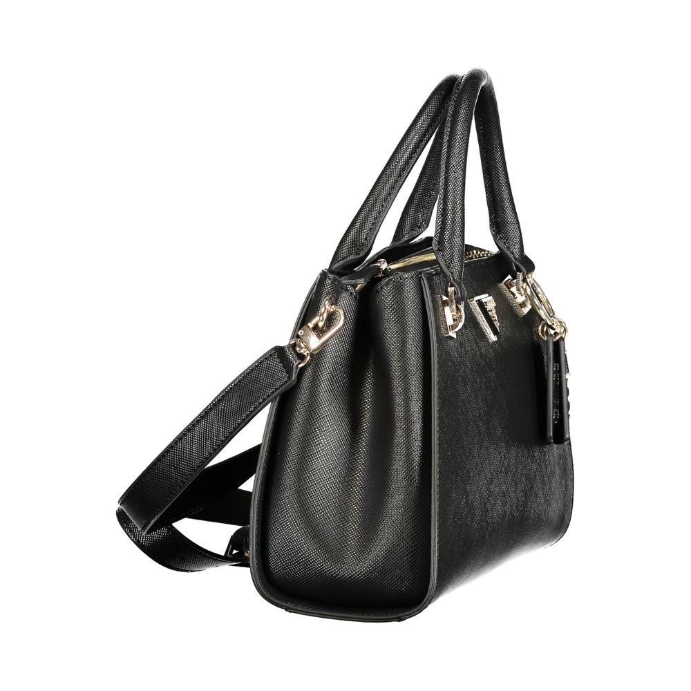 Black Polyurethane Women Handbag