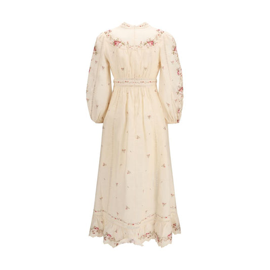 Beige Linen Casual Dress
