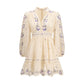 Beige Linen Casual Dress