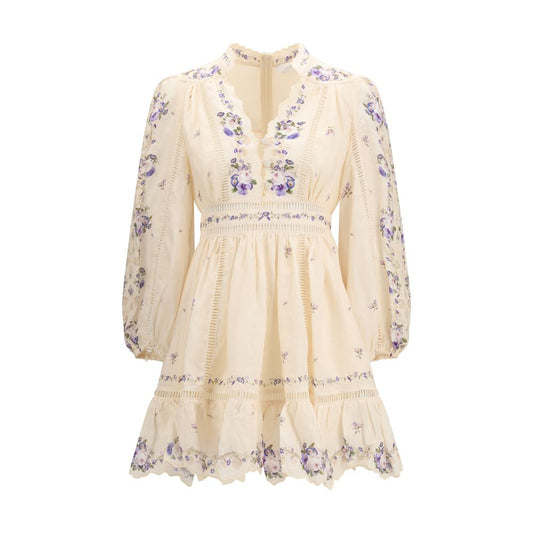 Beige Linen Casual Dress