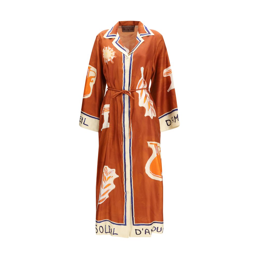 Multicolor Silk Casual Dress