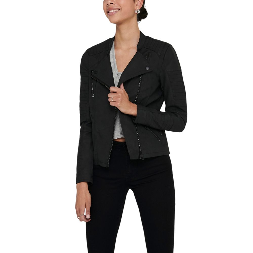 Black Polyethylene Biker Jacket