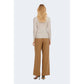 Beige Polyester Turtleneck