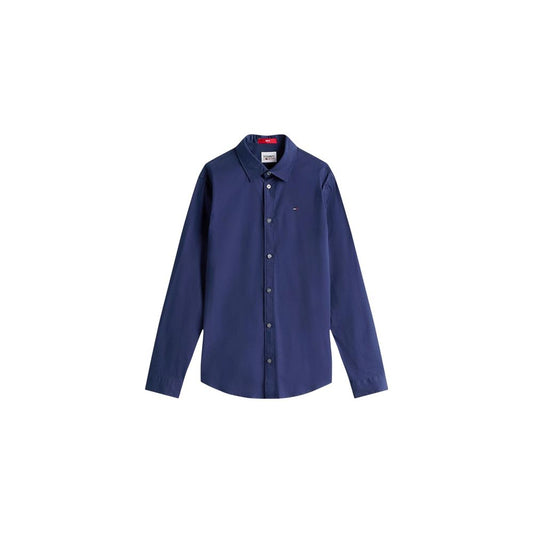 Blue Cotton Dress Shirt