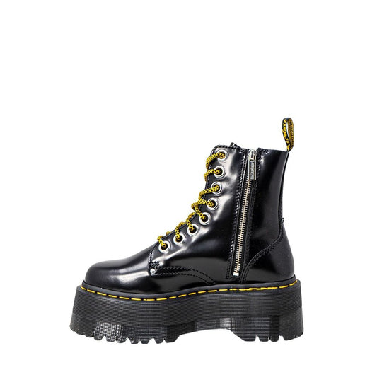 Black Leather Lace-Up Boots