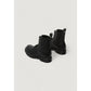 Black Leather Lace-Up Boots