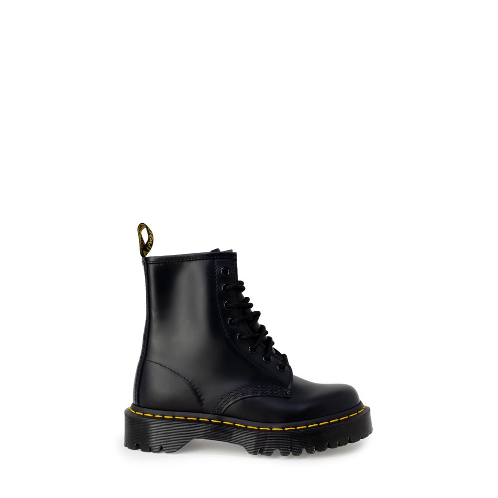 Black Leather Lace-Up Boots