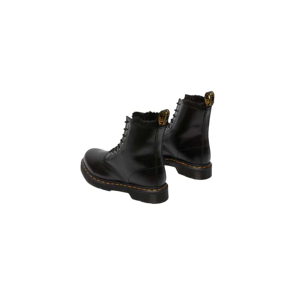 Black Leather Lace-Up Boots