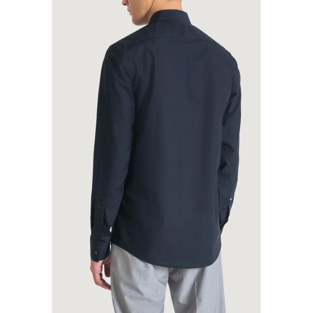 Blue Cotton Dress Shirt