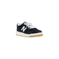 Black And White Leather Athletic Sneakers