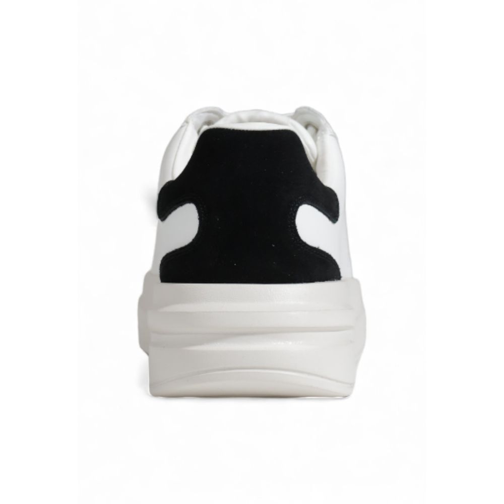 Black And White Polyethylene Low Top Sneakers