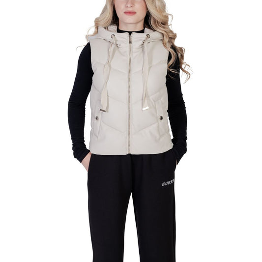 Cream Polyethylene Sleveless Jacket