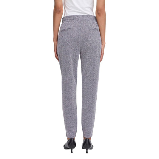 Blue Polyester Skinny Pants