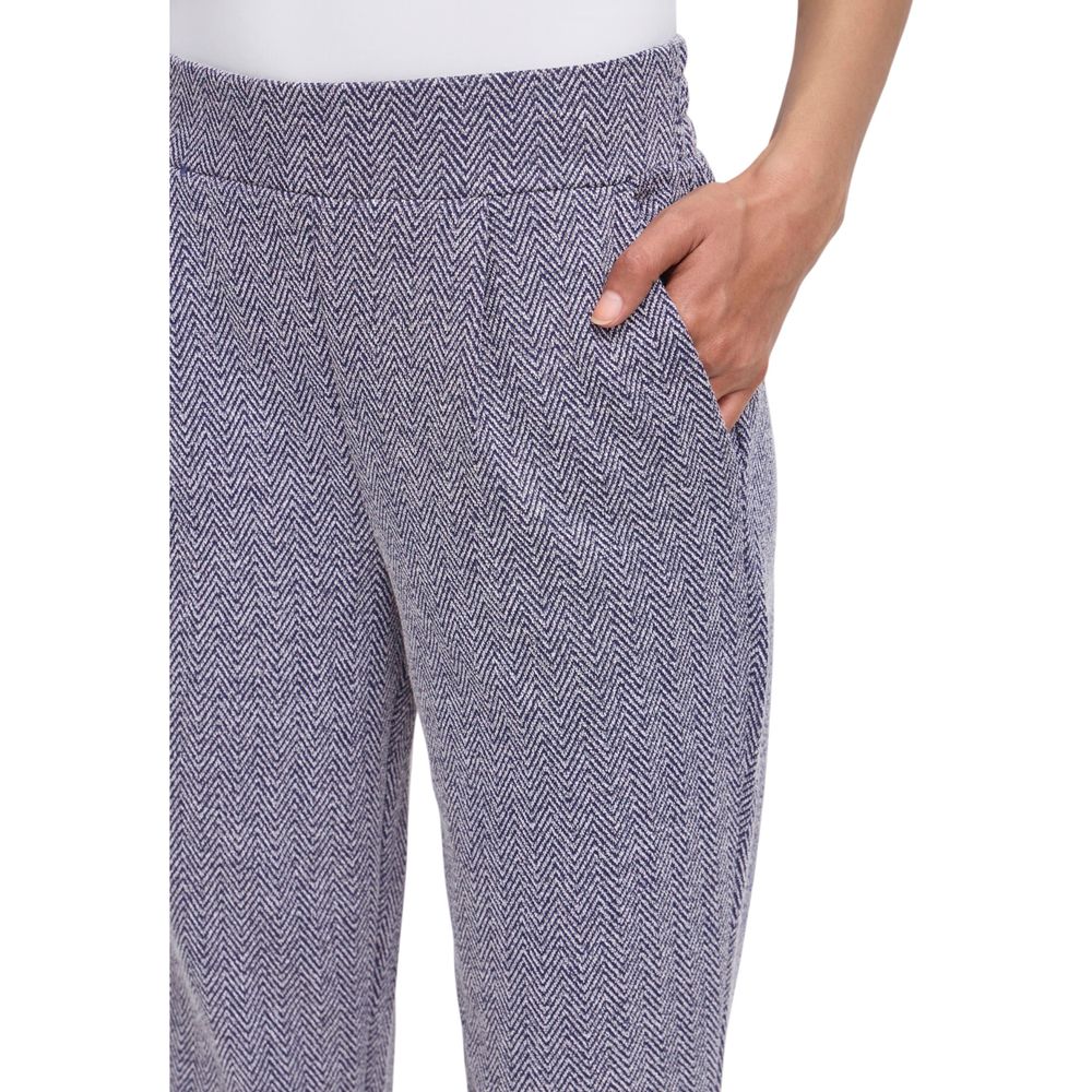 Blue Polyester Skinny Pants