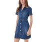 Blue Cotton Midi Dress