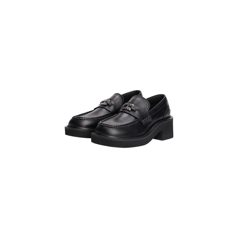 Black Leather High Heel Pumps