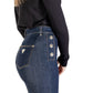 Blue Cotton Bootcut Jeans