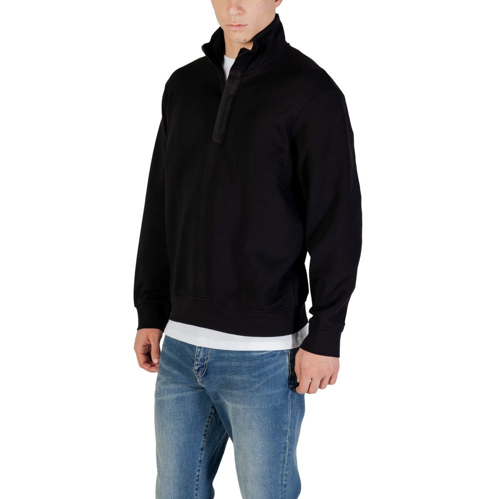 Black Cotton Sweatshirt