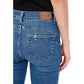 Blue Cotton Bootcut Jeans