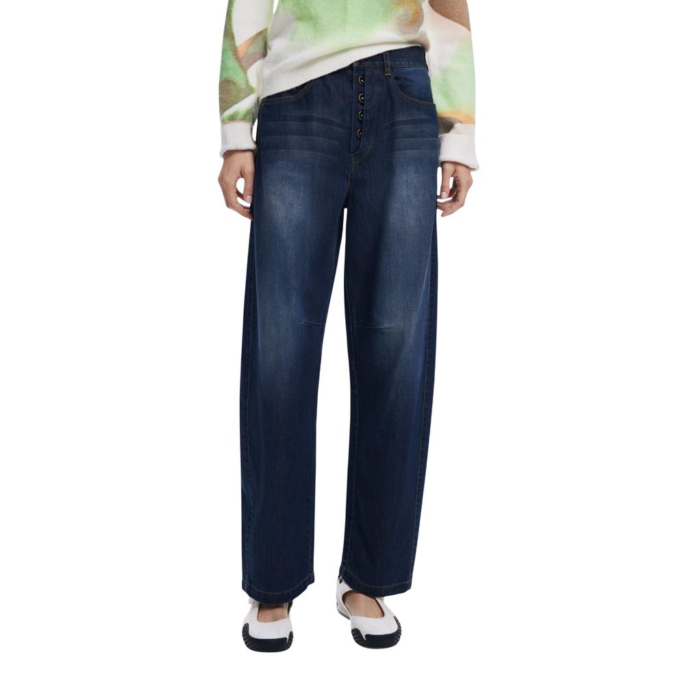 Blue Cotton Relaxed Fit Jeans