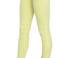 Yellow Cotton Stretch Low Waist Skinny Casual Trouser Pants