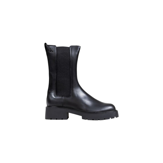 Black Leather Ankle Boots