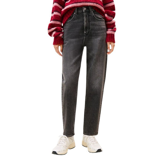 Black Recycled Cotton Mom Jeans