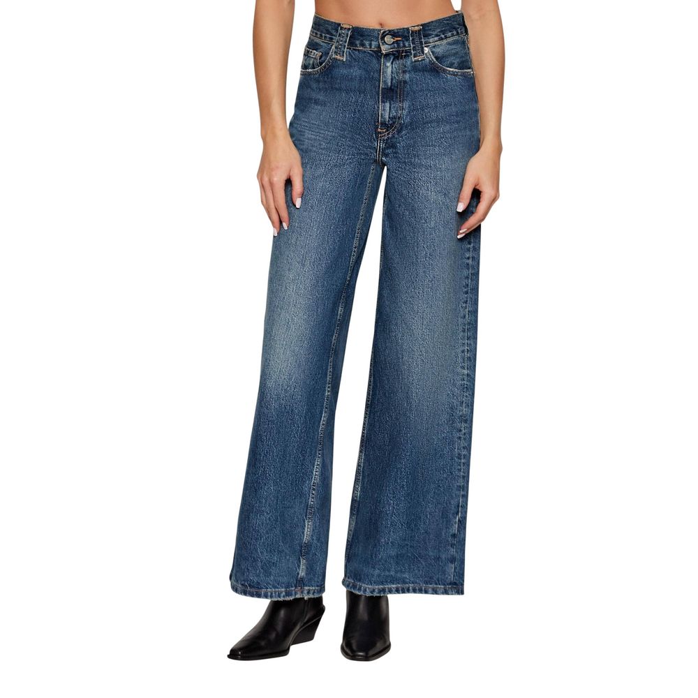Blue Recycled Cotton Relaxed Fit Jeans