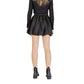 Black Polyester Mini Skirt