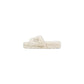 Cream Textile Slippers