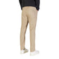 Beige Cotton Skinny Pants
