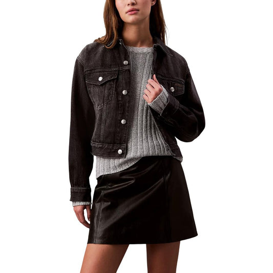 Black Cotton Denim Jacket