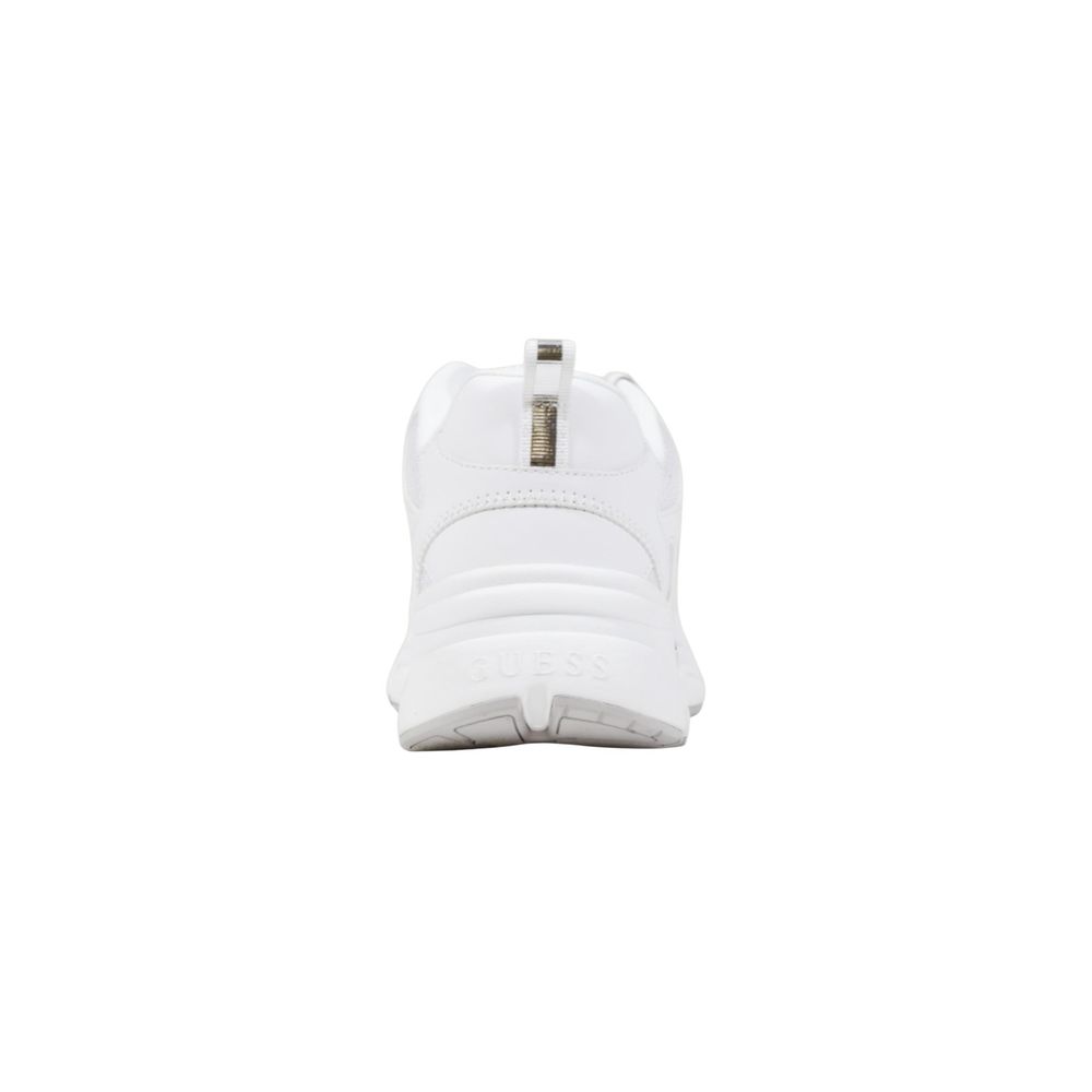 White Polyester Chunky Sneakers