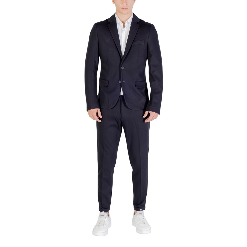 Blue Viscose Dress Pants