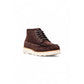 Brown Leather Lace-Up Boots