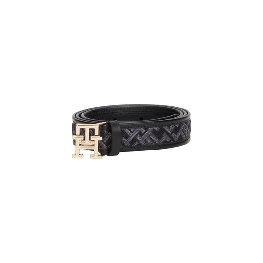 Black Polyester Thin Belt