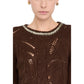 Brown Marabou Sweatshirt