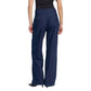 Blue Cotton Casual Pants