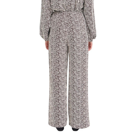 Brown Polyester Casual Pants