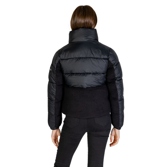 Black Polyester Full-Length Jacket