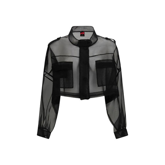 Black Silk Full-Length Jacket