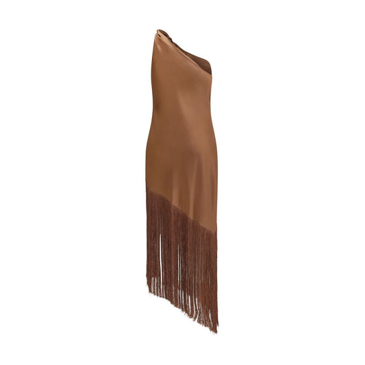 Brown Polyester Casual Dress