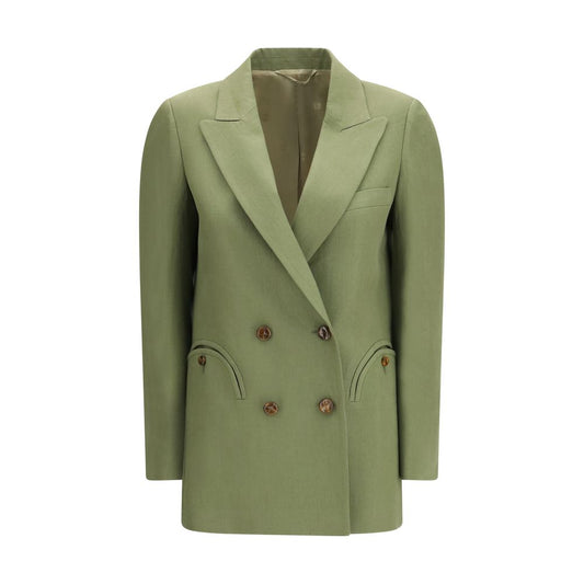Bicolor Linen Blazer