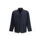 Blue Polyester Full-Length Jacket