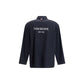 Blue Polyester Full-Length Jacket