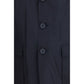 Blue Polyester Full-Length Jacket